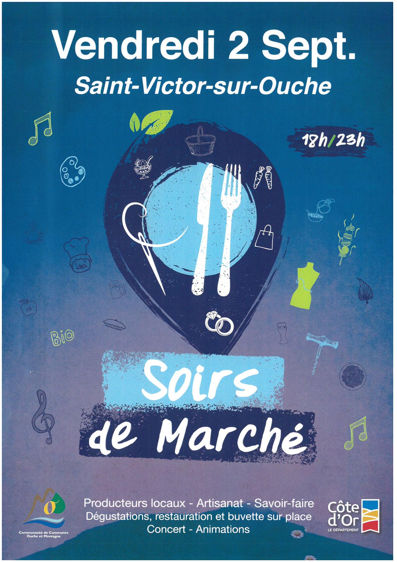 Affiche soirs de marché Saint-Victor-sur-Ouche
