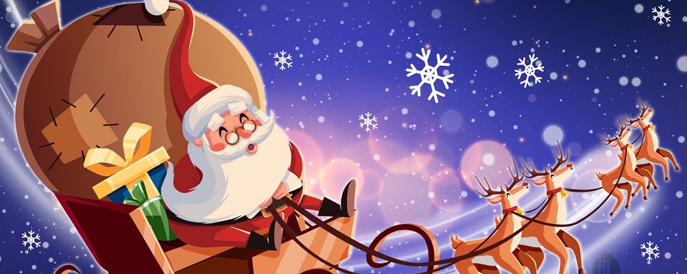 Image avec le Père-Noël et son traîneau