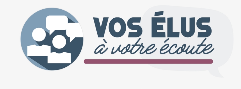 Image avec texte "vos élus à votre écoute"