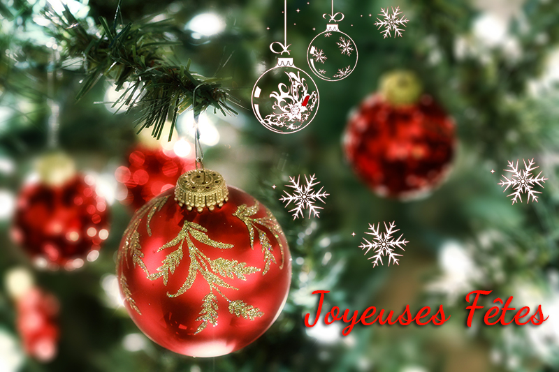 Image avec des boules rouges de Noël